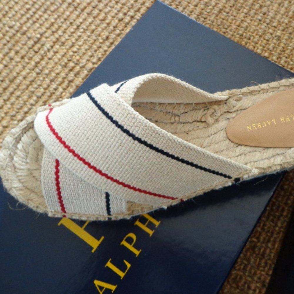 FIRM NIB Ralph Lauren Kit Webbed Espadrille 6M